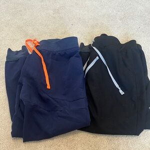 Figs Blue and Black Sweatpants and Joggers with Drawstrings